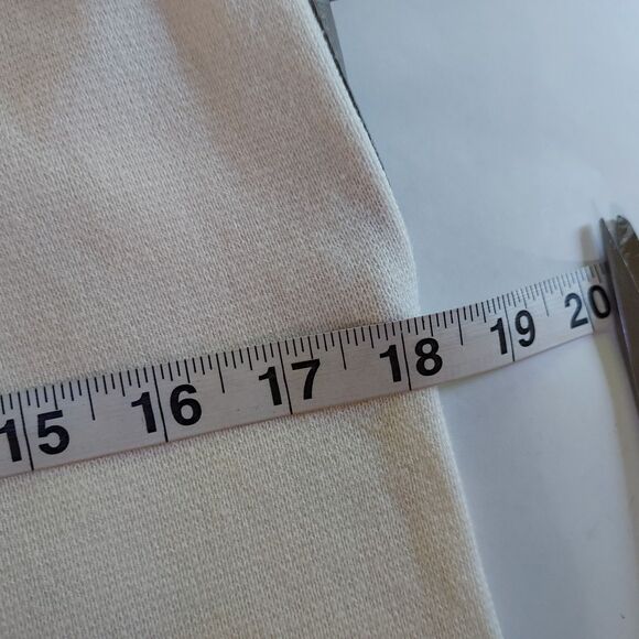 Chico's Ivory Pascale Long Sweater Vest Cardigan Leather Pockets Trim Size 1 M - Picture 11 of 12